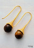 Boho Earrings, Dangle Earrings, Blue Lapis and Tiger Eye